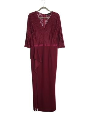 Missmay Burgundy Wine Lace Formal Maxi Dress Size 2XL
